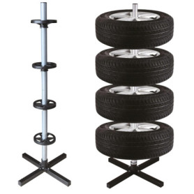 Support Vertical pour Pneus - Rangement Efficace en Métal pour Garage