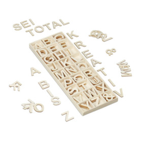 Lettres en Bois Relaxdays - Lot de 162 Majuscules pour Bricolage et Décoration