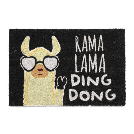 Paillasson Lama Relaxdays en Fibres de Coco - Tapis Antidérapant Multicolore 60x40cm