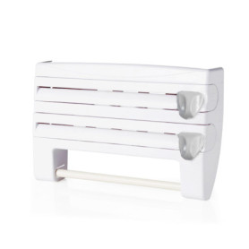 Support Mural 3 en 1 Relaxdays pour Essuie-Tout et Film Alimentaire