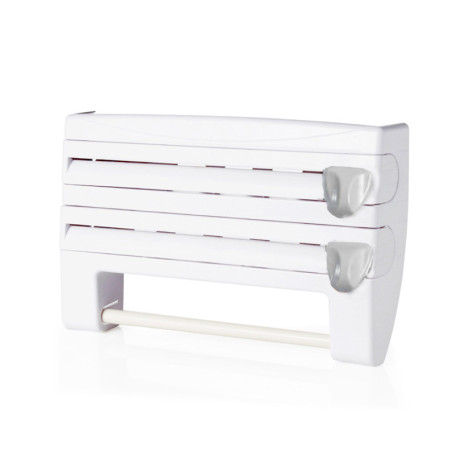 Support Mural 3 en 1 Relaxdays pour Essuie-Tout et Film Alimentaire