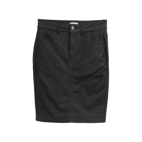 Jupe en Denim Noir Enduit pour Femme - TOM TAILOR