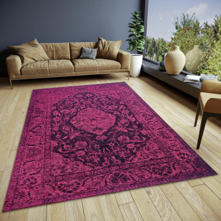 Tapis Oriental Vintage Rose 160x235 cm - Antidérapant et Élégant