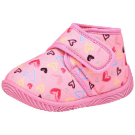 Chaussons Bébé Fille Chicco en Tissu Rose avec Cœurs - Confort et Souplesse
