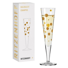 Flûte à Champagne Ritzenhoff Goldnacht - Lot de 2 en Verre Cristal avec Or Véritable