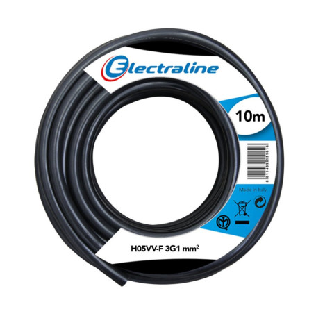 Couronne de Câble Electraline H05 VV-F 3G1 10M Noir
