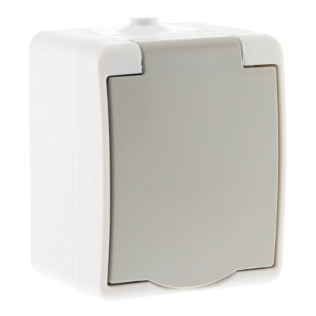 Prise étanche 2P+T IP54 - Gris clair pour extérieur