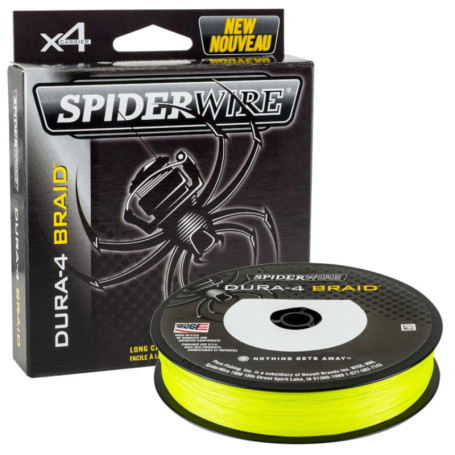 Tresse de Pêche Spiderwire Dura 4 Jaune 150m - Ligne Multibrins PE