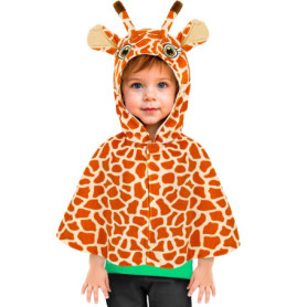 Poncho à Capuche Girafe en Peluche pour Enfant - Déguisement Carnaval