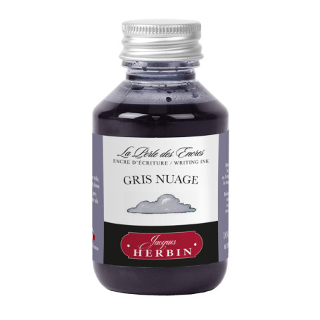 Flacon d'encre Jacques Herbin 100ml - Gris nuage pour stylos