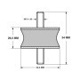 Silent Bloc d'Échappement Restagraf M6 - Antivibratoire pour Renault R5 - Sachet de 2