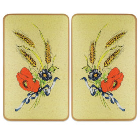 Plaques de Protection en Verre Bleuets - Lot de 2 pour Cuisinière