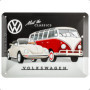 Plaque Vintage Volkswagen en Métal - Décoration Rétro pour Bus VW et Coccinelle