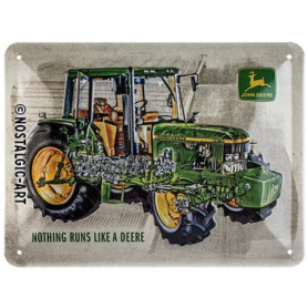 Plaque Vintage John Deere - Décoration Murale en Métal pour Fans de Tracteurs