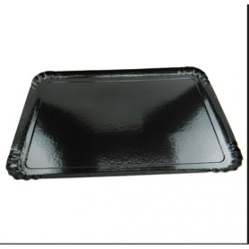Lot de 25 Plateaux Traiteur Noirs Réutilisables 28x42 cm - Idéal pour Événements