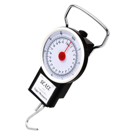 Balance de Voyage Portable avec Crochet et Ruban à Mesurer - Pèse Bagages jusqu'à 22 kg