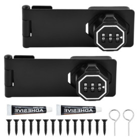 Serrure à Combinaison Lumineuse pour Meubles - 2 Pièces Noir