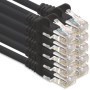 Câble Réseau CAT-6 RJ45 10x 0,25 m - Noir, Ultra Rapide et Fiable