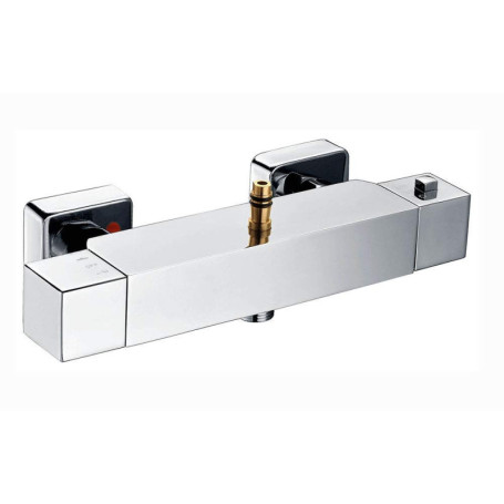 Robinet Thermostatique Carré Chrome Brillant pour Douche Kibath