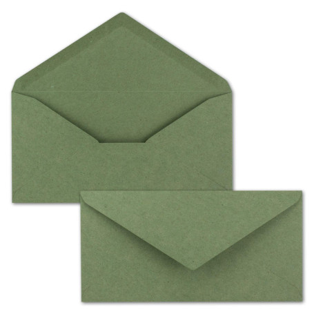 Lot de 100 enveloppes kraft vertes recyclées - Format DIN long 11x22 cm