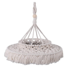 Abat-Jour en Macramé Bohème Beige pour Décoration Intérieure