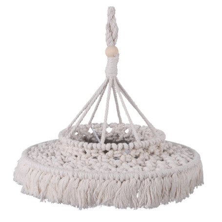 Abat-Jour en Macramé Bohème Beige pour Décoration Intérieure