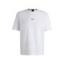 T-Shirt BOSS Hommes en Coton Stretch Blanc avec Imprimé Logo