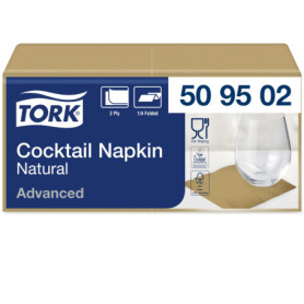 Serviettes Cocktail Écologiques Tork - 200 Unités Naturelles