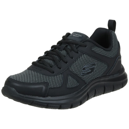 Skechers Homme Chaussures de Sport Flexibles en Cuir Noir