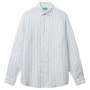 Chemise en Lin Rayée Blanc pour Homme - United Colors of Benetton