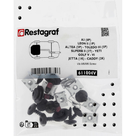 Kit de Fixations Complet pour Carénage Sous Moteur - Compatible A3, ALTEA, LEON II, TOLEDO III
