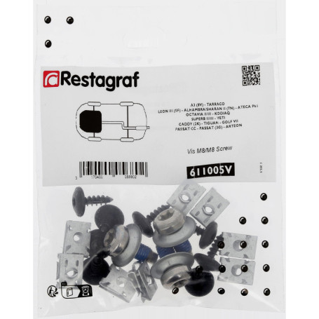 Kit de Fixations Complet pour Carénage Sous Moteur AUDI-SEAT-SKODA-VOLKSWAGEN