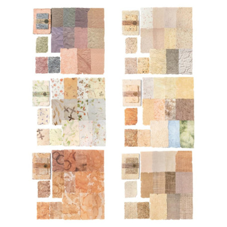 Lot de 168 Feuilles de Papier Texturé Vintage pour Scrapbooking