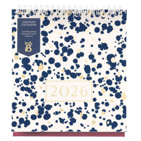 Calendrier de Bureau 2026 Busy B avec Support Intégré - Élégant Spray Bleu