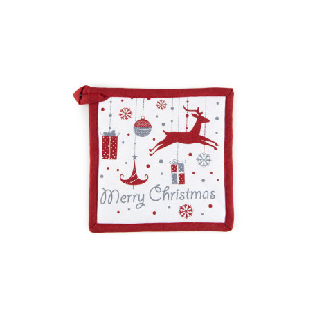 Manique de Cuisine Excelsa Merry Christmas 20x20 cm en Coton