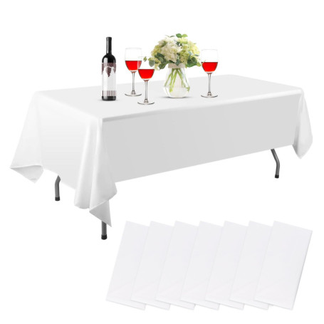 Lot de 7 Nappes Jetables Imperméables - Blanc pour Événements