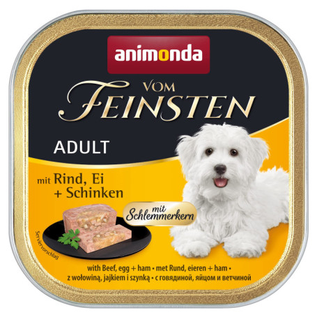 Nourriture Humide Animonda Vom Feinsten pour Chien avec Bœuf, Œuf et Jambon - 22 x 150 g