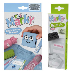 Set de Tampons COLOP MARKY en Bleu Clair avec Recharge 3en1