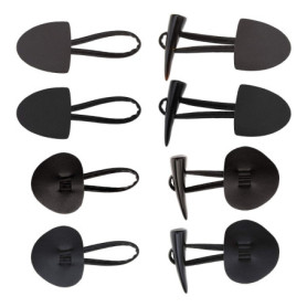Lot de 12 boutons de fermeture en cuir synthétique pour couture - Marron et Noir