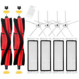 Kit de pièces de rechange pour aspirateur Xiaomi Roborock S5 MAX et S6 - 2 brosses à rouleaux et 4 filtres HEPA