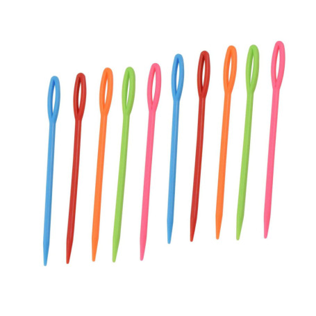 Aiguilles à Coudre en Plastique Multicolores - 100 Pièces pour Enfants