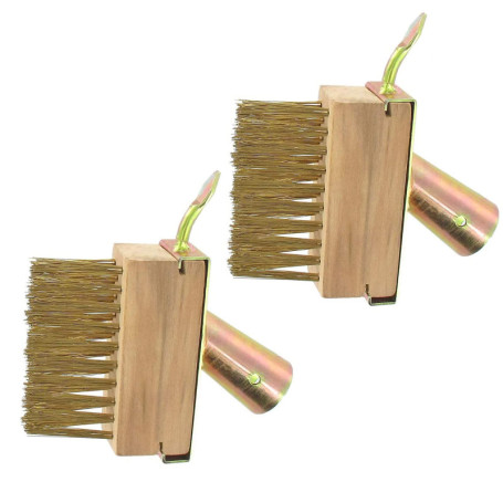 Set de 2 Brosses à Désherber en Acier pour Jardin