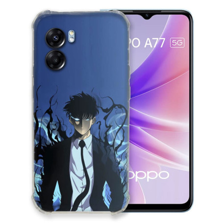 Coque Manga Solo Leveling pour Oppo A77 5G - Protection Optimale en Bleu