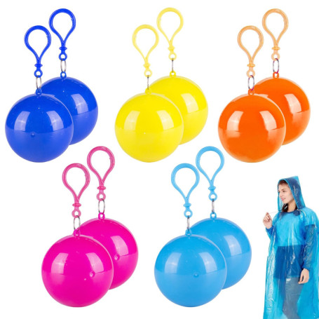 Lot de 10 ponchos de pluie imperméables WIYETY pour adultes - Protection colorée et portable