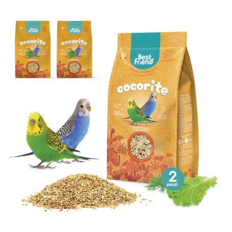 Aliment Complet pour Cocorites - Mélange Naturel de Chicorée, Laitue et Fenouil - Lot de 2