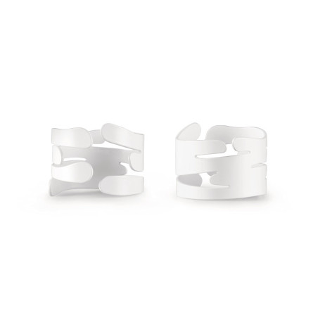 Set de Deux Porte-Serviettes Design Alessi Barkring en Acier Blanc