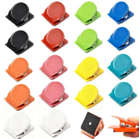 Lot de 18 Agrafes Magnétiques Multicolores en Métal pour Réfrigérateur