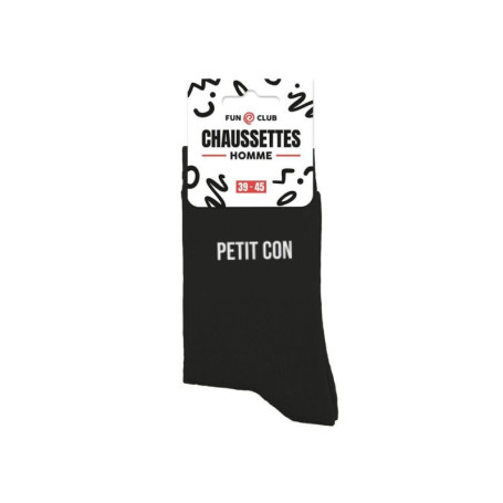 Chaussettes Humoristiques Noires 'Petit Con' pour Hommes