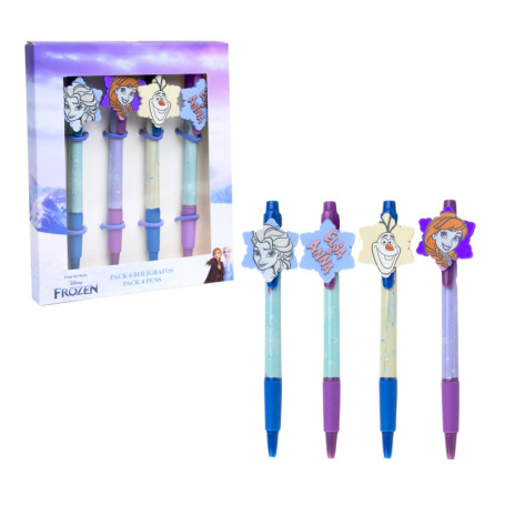 Lot de 4 Stylos Disney Frozen avec Elsa, Anna et Olaf