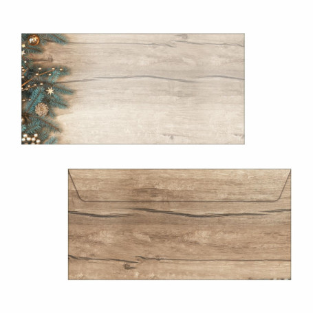 Enveloppes de Noël élégantes Sigel - Lot de 25 au motif branches de sapin